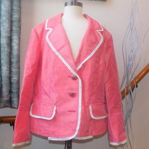 DEBRA DEROO Coral Blazer Cream Trim Size XL